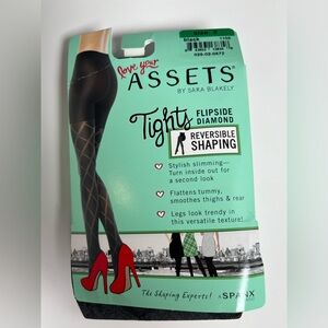 Love Your Assets Spanx Tights Sizes,2,3,4,5 Reversible Diamond Shaping Black New